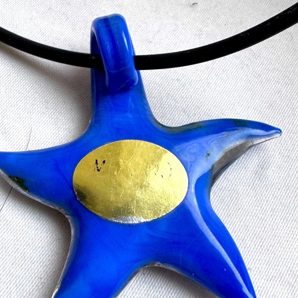 ✨Vintage Murano Italian Venetian Blown Glass Colourful Starfish Pendant Necklace - Picture 6 of 16